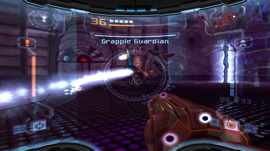 The Grapple Guardian using your own grapple beam against you. Rude!